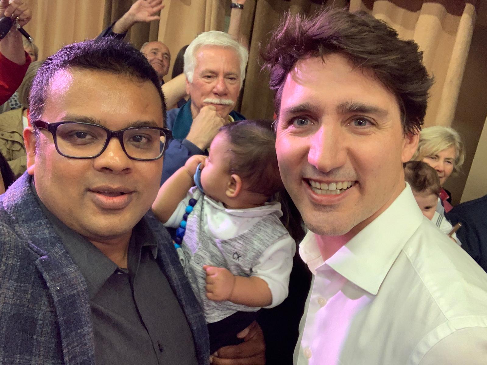 Hafiz with Justin Trudeau